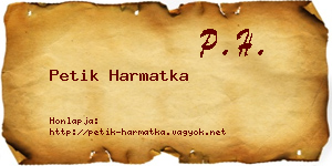 Petik Harmatka névjegykártya